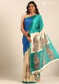 Tussar Paisley Printed Art tussar Matka Silk Saree - Taashi