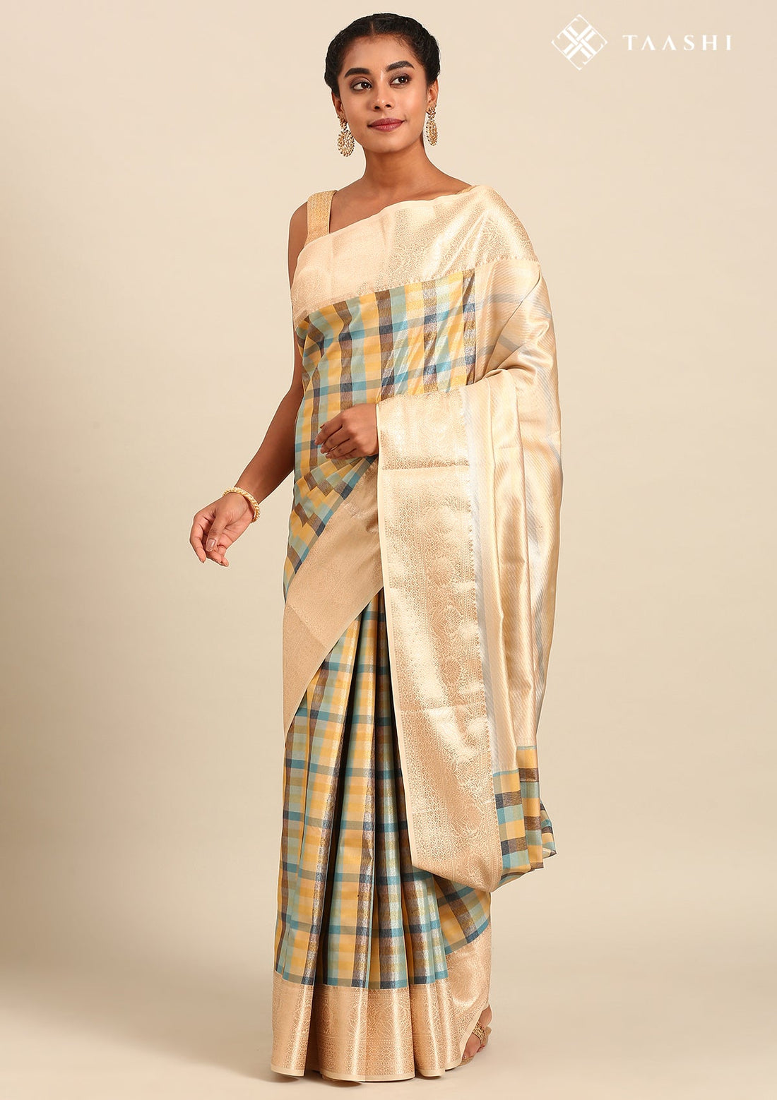 Multicolour Silk Kattam Tissue Kanjivaram Weave Saree