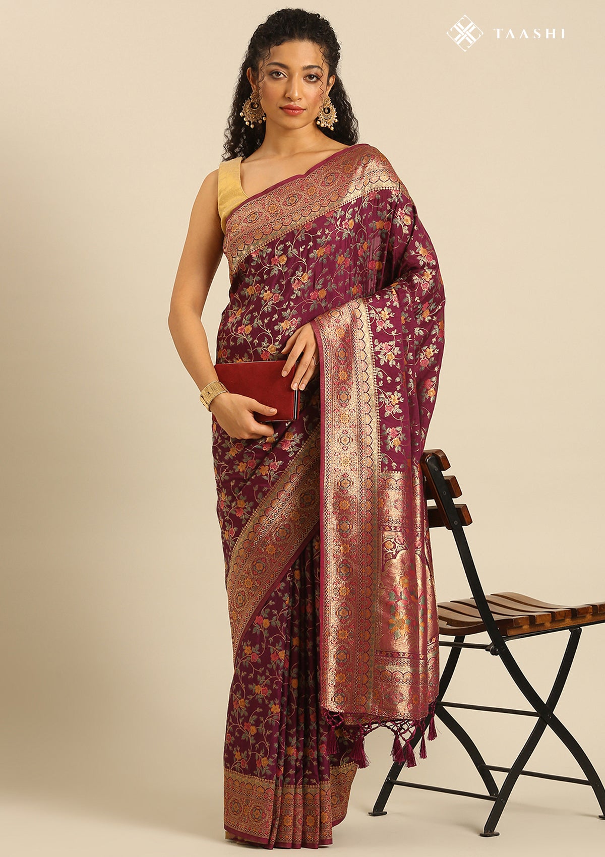 Purple Banarasi Silk Saree