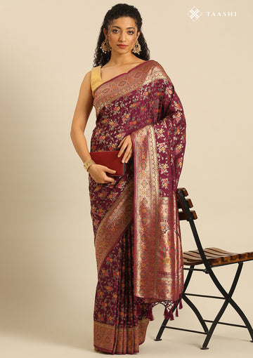 Purple Banarasi Silk Saree
