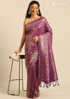 Violet Banarasi Silk Weave Saree