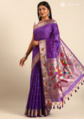 Violet Paithani Pattern Tussar Saree - Taashi