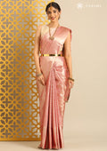 Pink Jacquard Woven Kanchipuram Saree - Taashi