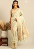 Pastel Green Banarsasi Saree - Taashi