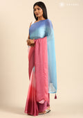 Multicolor Dyed Chiffon Saree - Taashi