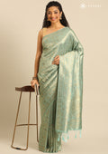 Pastel Blue Banarasi Saree - Taashi