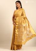 Golden Betel Leaf Woven Tussar Saree - Taashi