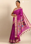 Violet Paithani Pattern Tussar Saree - Taashi