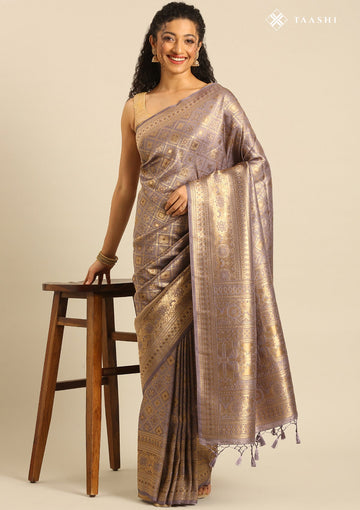 Mauve Banarasi Silk Weave Saree