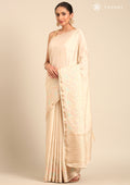 Cream Fancy Embroidery Tussar Saree - Taashi