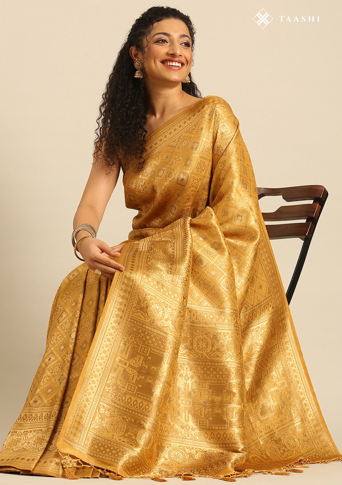 Mustard Banarasi Saree