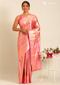 Orange And Pink Kanchipuram Saree - Taashi