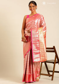 Red Silk Ottu Tissue Kanjivaram Weave Saree
