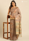 Mocha Tussar Contemporary Woven Saree