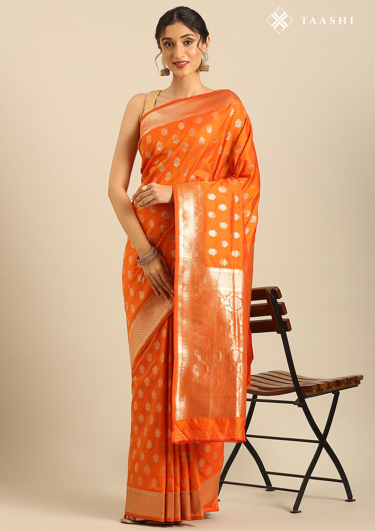 Orange Art Silk Saree