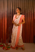 Red And Cream Traditional Bengoli Woven Tussar Saree - Taashi