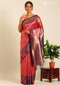 Rani Pink Tissue Brocade Weaving Silk Saree - Taashi