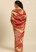 Maroon Jacquard Woven Kanchipuram Saree - Taashi