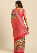 Multicolor Kalamkari Printed Silk Saree - Taashi