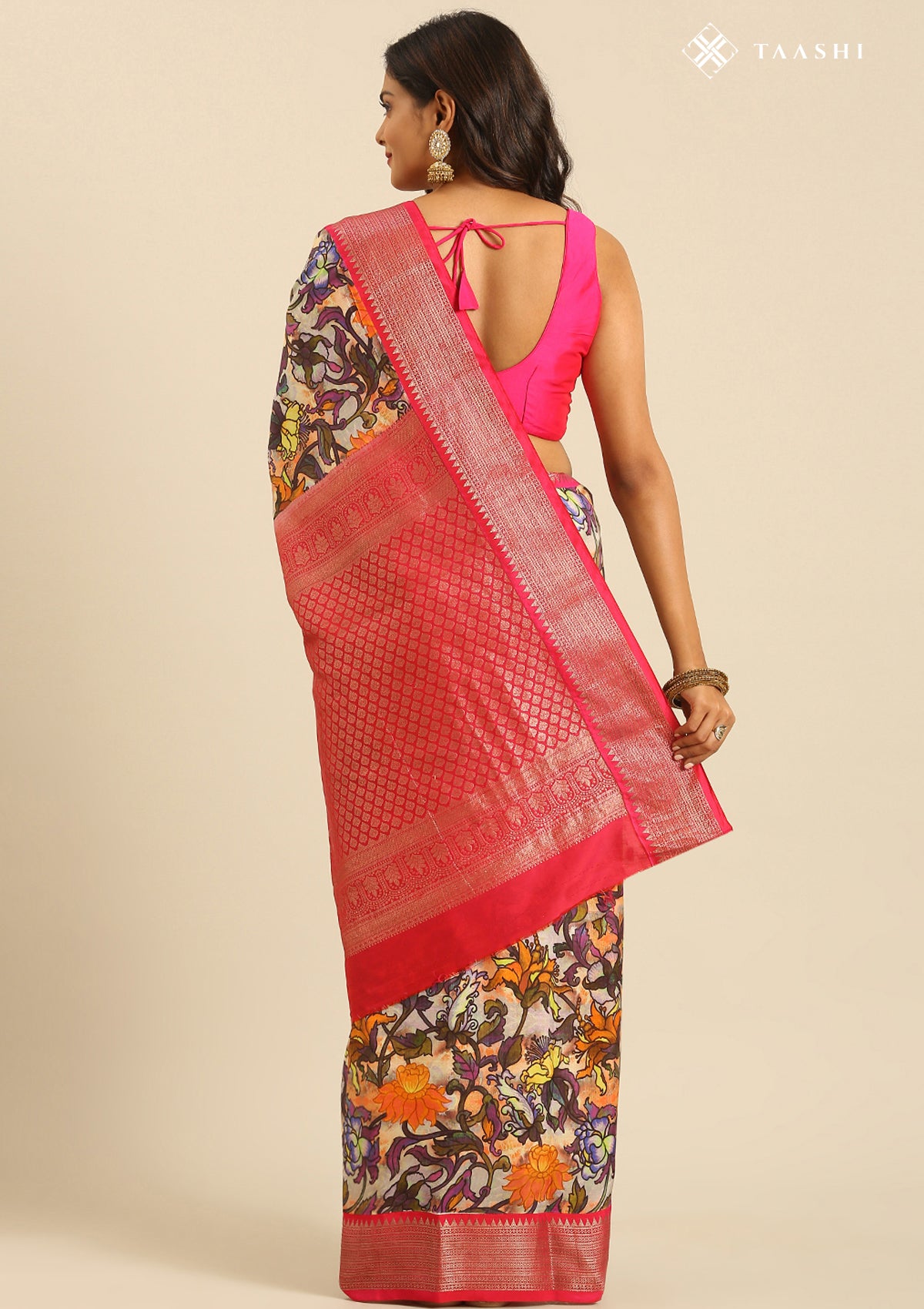 Flower Print Saree