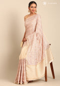 Cream Fancy Embroidery Tussar Saree - Taashi