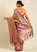 Magenta Tissue Brocade Weaving Silk Saree - Taashi