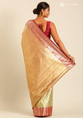 Green And Maroon Kanchipuram Saree - Taashi