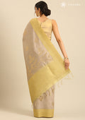 Khadi Color Leaf Woven Tussar Saree - Taashi