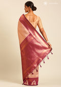 Rose Gold Tissue Brocade Weaving Silk Saree - Taashi