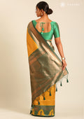 Mustard Tissue Brocade Weaving Silk Saree - Taashi