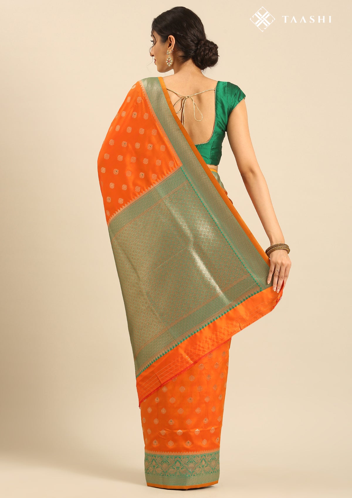 Orange Art Silk Saree