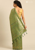 Match Green Banarasi Saree - Taashi
