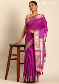 Violet Paithani Pattern Tussar Saree - Taashi