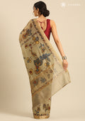 Pista Green Kalamkari Tussar Saree - Taashi