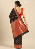 Black Allover Butta Weaving Silk Saree - Taashi