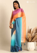 Multicolor Dyed Chiffon Saree - Taashi