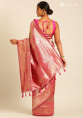 Maroon Color Tissue Brocade Weaving Silk Saree - Taashi