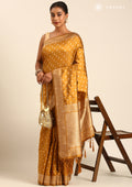 Mustard Butta Woven Tussar Saree - Taashi