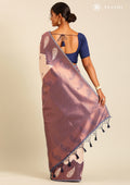 Rose Gold Tissue Brocade Weaving Silk Saree - Taashi