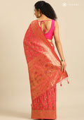 Dark Pink Banarsasi Saree - Taashi