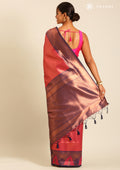 Rani Pink Tissue Brocade Weaving Silk Saree - Taashi