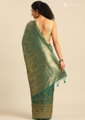 Emerald Green Banarasi Saree - Taashi