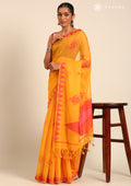 Yellow Kasuti Pattern Woven Tussar saree - Taashi