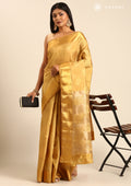 Golden Betel Leaf Woven Tussar Saree - Taashi
