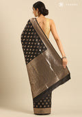 Black Allover Butta Weaving Silk Saree - Taashi