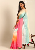 Multicolor Dyed Chiffon Saree - Taashi