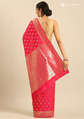Rani Pink Allover Butta Weaving Silk Saree - Taashi