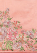 Pastel Pink Floral EmbroideRed Tissue Saree - Taashi