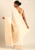 Cream Traditional Pattern Woven Tussar Saree - Taashi