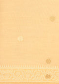 Pastel Beige Woven Butta Linen Saree - Taashi